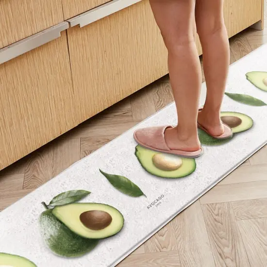 Double-Sided Two Designs Herringbone and Avocado Kitchen Anti-Fatigue Waterproof Kitchen Mat, Large {4}