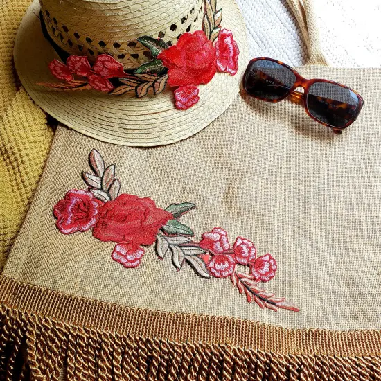 Pack of 5 Parker Bar Handle Jute Tote Bag Knitting Essential {3}