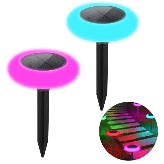 Kitcheniva 2pcs Outdoor Solar Pathway Lights Color Changing {1}