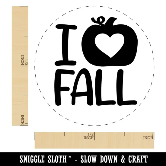 I Heart Love Pumpkin Fall Self-Inking Rubber Stamp for Stamping Crafting Planners Lime Green {1}