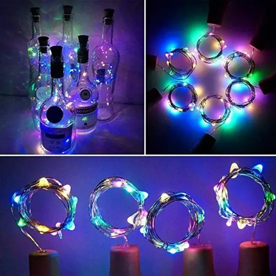 4Pcs Wine Bottle Cork Fairy String Light Multicolor {5}