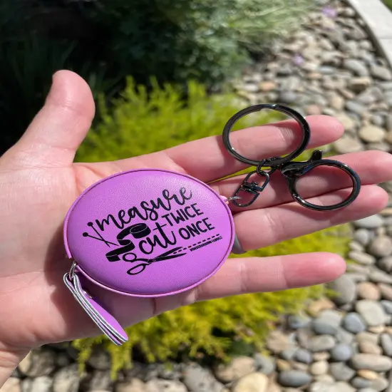 Measure Twice Measuring Tape Keychain Mint {4}