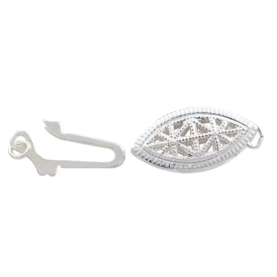 JewelrySupply Sterling Silver Filigree Pearl Necklace Clasp (19x8mm) Sterling Silver with .925 STAMP {2}