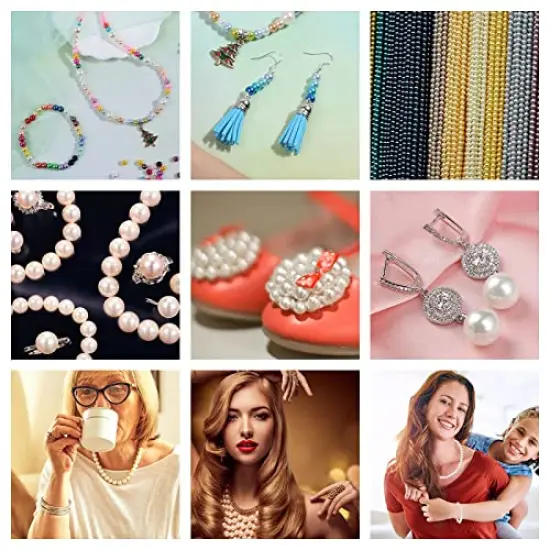 1960 PIECES Pearl Beads, 6mm 28 Colors Multicolor Loose Beads for Crafts with Holes for Jewelry Making, Small Filler Beads for Crafting Bracelet Necklace Earrings {3}