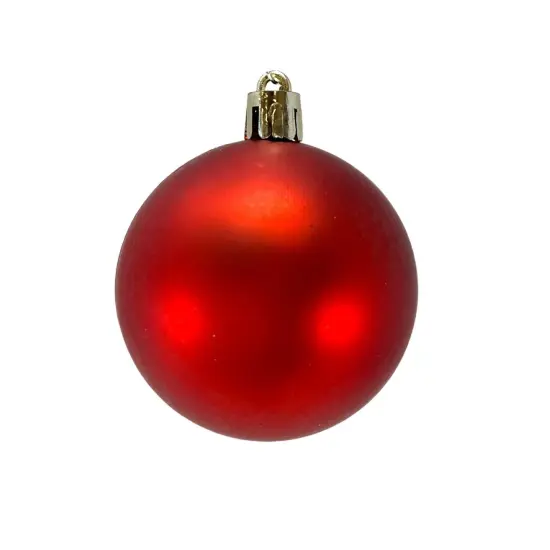 12-Piece Set of 2.3-Inch Red Christmas Ball Ornaments {3}