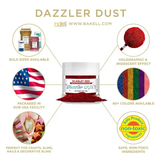 Scarlet Red Dazzler Dust&reg; 5 Gram Jar {4}