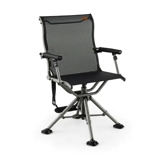 360 Degree Silent Swivel Hunting Chair-Black {3}