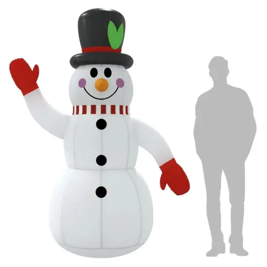 8ft Inflatable Snowman with LEDs {3}