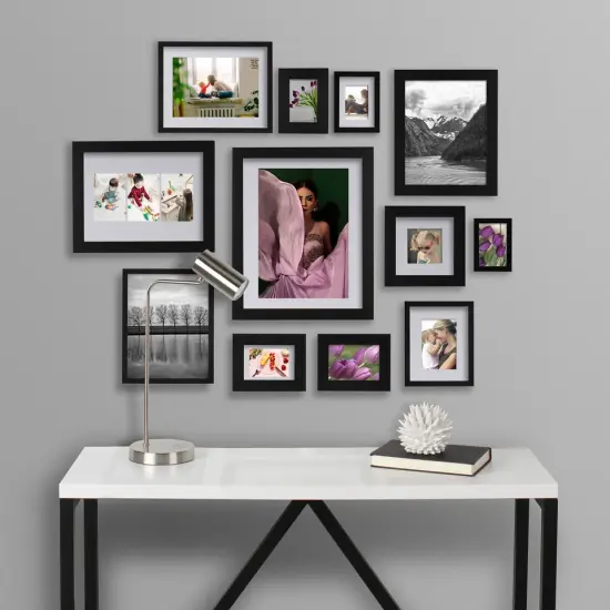 Wood Photo Frame Set Wall Mounting Poster Display {4}