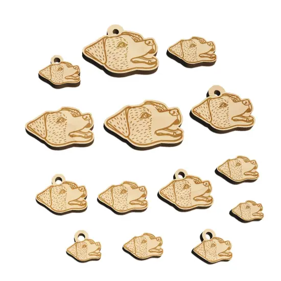 Jack Russell Terrier Dog Head Mini Wood Shape Charms Jewelry DIY Craft {7}