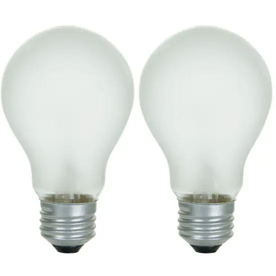2PK - Sunlite 100w 120v A19 Left Hand Thread Medium Base Frost Light Bulb Warm White {2}