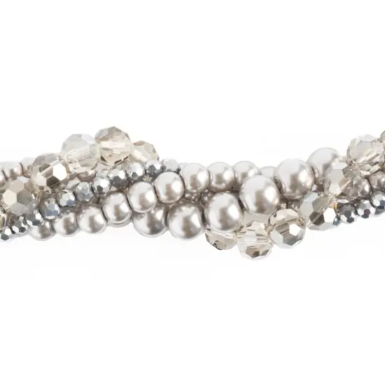 Crystal Lane DIY Silver Brunia Twisted Glass & Pearls Beads, 5 Strands {1}