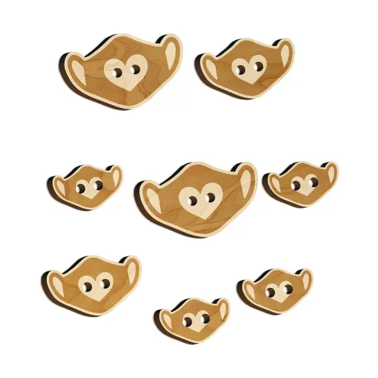 Caring Surgical Face Mask Heart Wood Buttons for Sewing Knitting Crochet DIY Craft {7}
