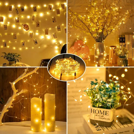 6 pack 30 LED Warm White Battery Operated Fairy Lights 10'Long | Batteries Included | Great for Mason Jars, Holiday Projects etc {5}
