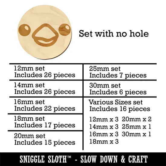 Cute Bird Face Mini Wood Shape Charms Jewelry DIY Craft {1}