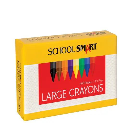 School Smart Large Crayons in Storage Box, Assorted Colors, Pack of 400 {2}