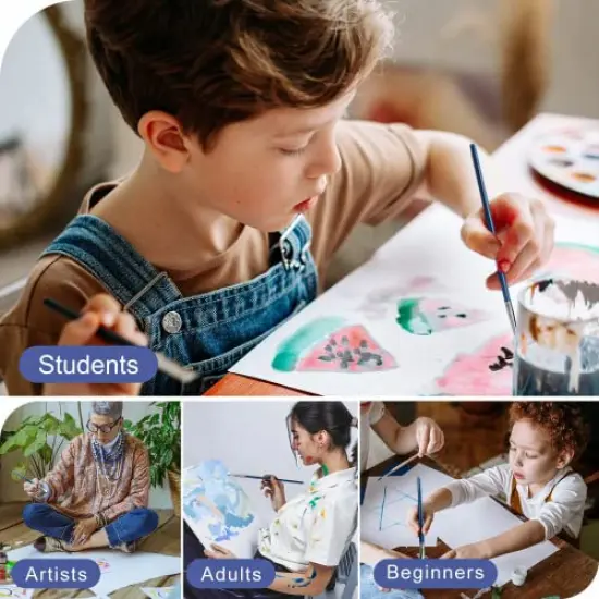 Paint Brush Set,Rosmax Artist Paint Brushes-Nylon Hair and 15 Different Sizes for Acrylic Painting,Oil,Watercolor,Fabric-Great for Kids Adult Drawing Arts Crafts Supplies or Beginners,Professional {4}