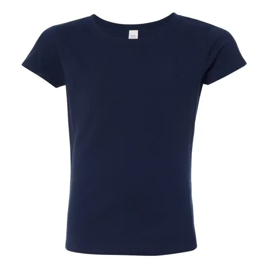 Next Level&reg; Girls&rsquo; Cotton Princess Crewneck Short Sleeve T-Shirt Midnight navy {1}