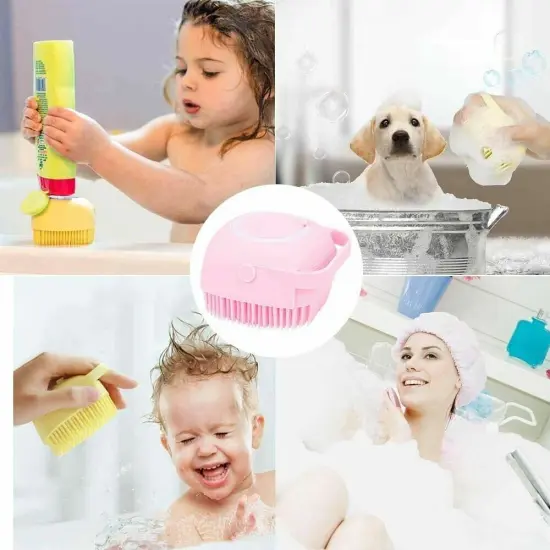 Kitcheniva Baby Silicone Bath Scrubber Gel Dispenser Comb Yellow {3}
