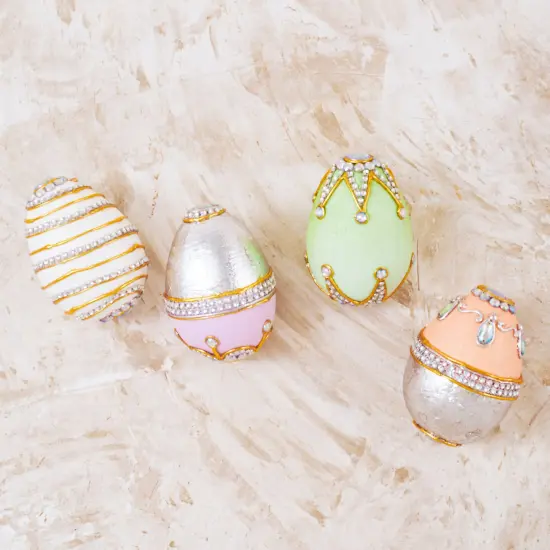 Easter Decorations - Easter Egg Capiz Jeweled Egg Set {1}