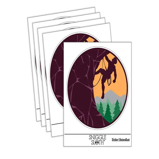 Rock Climbing Moon Stone Wall Mountain Cliff Waterproof Vinyl Phone Tablet Laptop Water Bottle Sticker Set - 5 Pack {2}