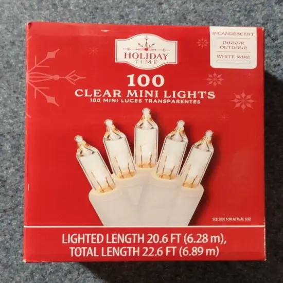 CLEAR Mini WHITE Christmas Lights. {3}