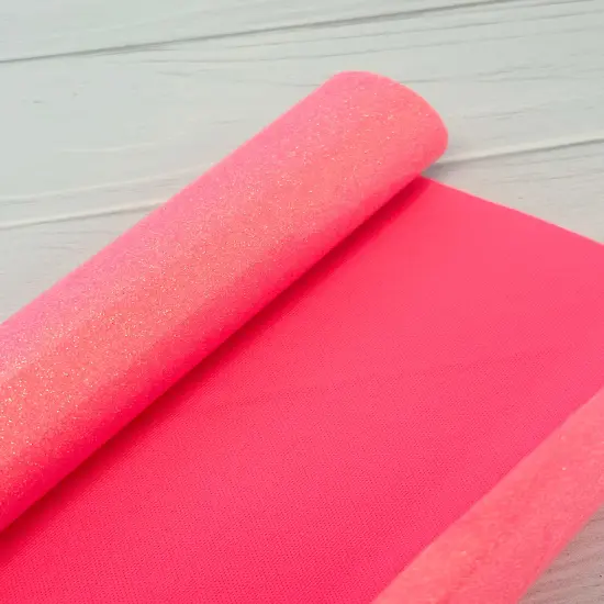 Coral Pink Light Weight Smooth Glitter Vinyl {1}