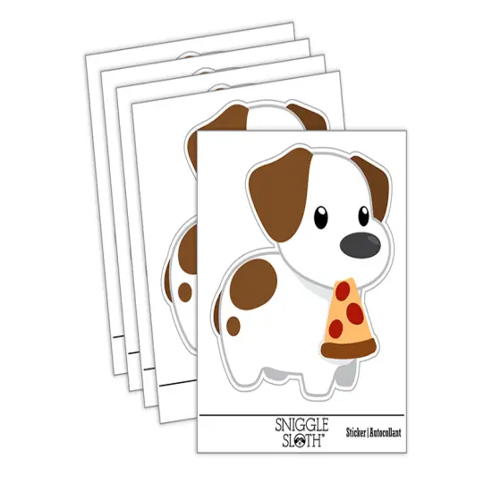Pizza Jack Russell Terrier Dog Puppy Waterproof Vinyl Phone Tablet Laptop Water Bottle Sticker Set - 5 Pack {2}