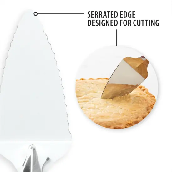 Rada Serrated Edge Pie Server, Solid Construction Stainless Steel, Delicate Appearance, Cut and Serve Pie, Pizza, Quiche {3}