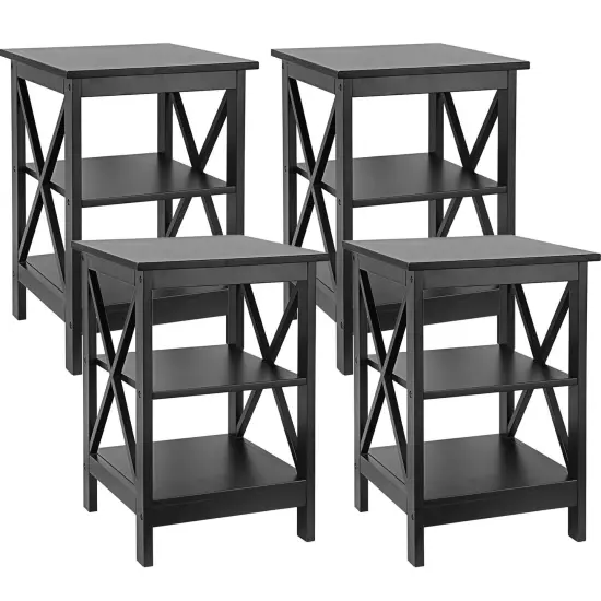 4PCS End Table Sofa Side Table Storage Shelf X-Design . {1}