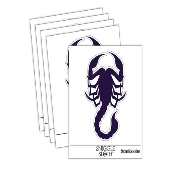 Scorpion Silhouette Waterproof Vinyl Phone Tablet Laptop Water Bottle Sticker Set - 5 Pack {2}