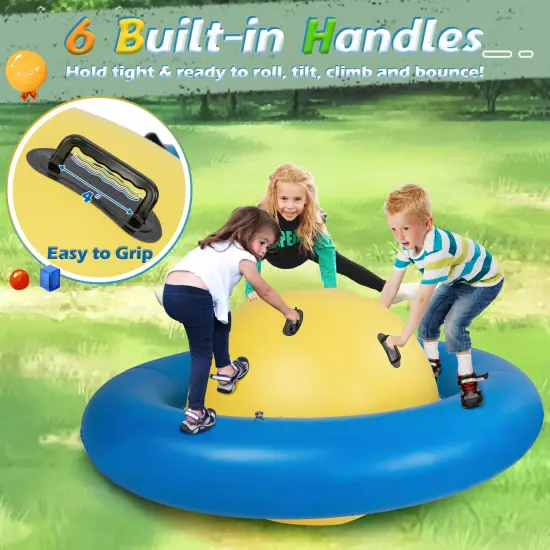 7.5 Foot Giant Inflatable Dome Rocker Bouncer with 6 Built-in Handles for Kids {4}