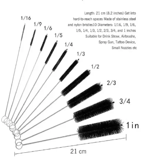 Kitcheniva Stainless Steel Nylon Straw Cleaners 10 Pcs {5}