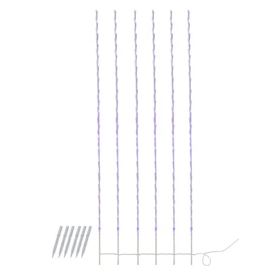 Northlight LED Lighted Branch Outdoor Christmas Lawn Stakes - Purple - 8.5' White Wire - 6ct {1}