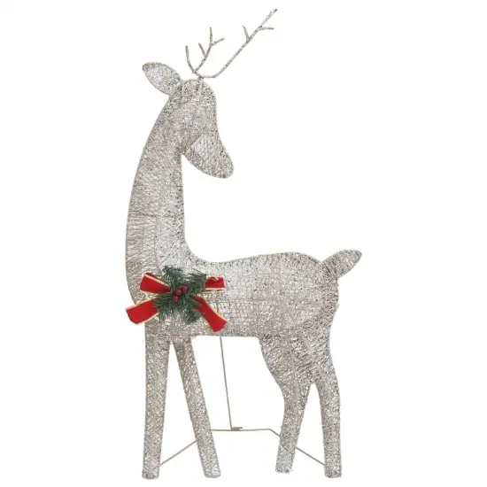 6 pcs Christmas Reindeers with White Mesh Gold {4}