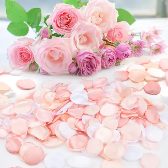 300PCS Silk Rose Petals Nude Pink Wedding Supplies Flower Girl Basket Table Aisle Runner Party Dinner Bridal Shower Decoration {3}