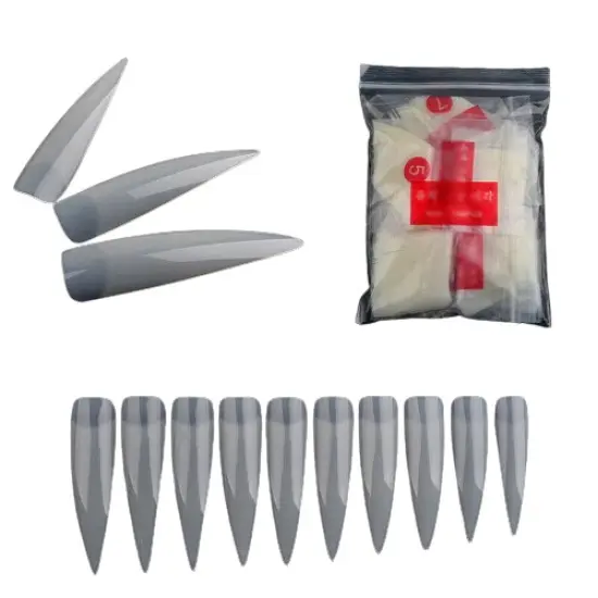 Kitcheniva Long Stiletto Pointy False Nail Tips Clear {3}
