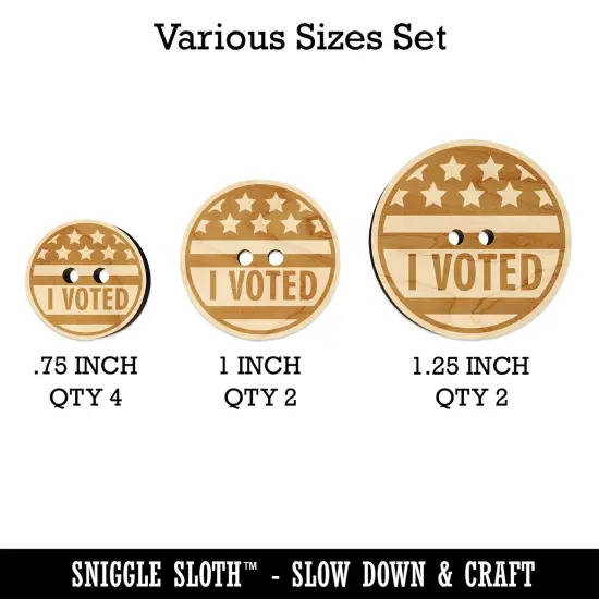 I Voted Patriotic Stars and Stripes Wood Buttons for Sewing Knitting Crochet DIY Craft {1}