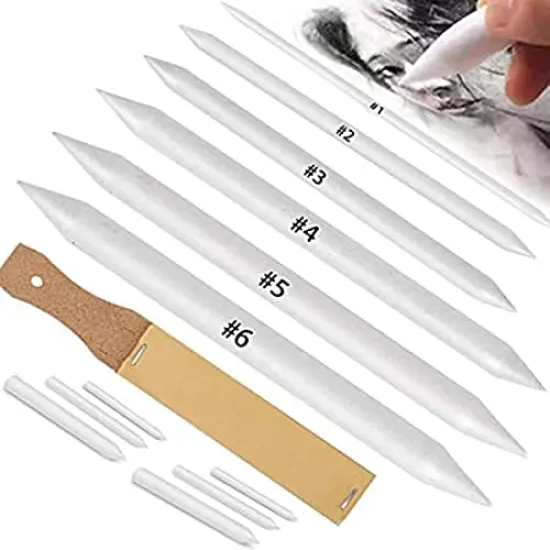 12 PCS Blending Stumps and Tortillions Paper Art Blenders with Sandpaper Pencil Sharpener Pointer for Student Artist Charcoal Sketch Drawing Tools {2}