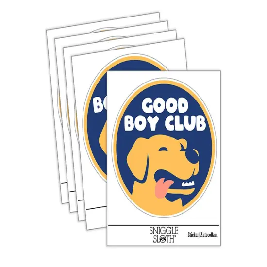 Good Boy Club Dog Pet Waterproof Vinyl Phone Tablet Laptop Water Bottle Sticker Set - 5 Pack {1}