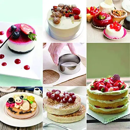 12 Pieces Round Cookie Biscuit Cutter Set,Graduated Circle for Pastry,18/8 Stainless Steel Donut Cutter Ring Molds {3}