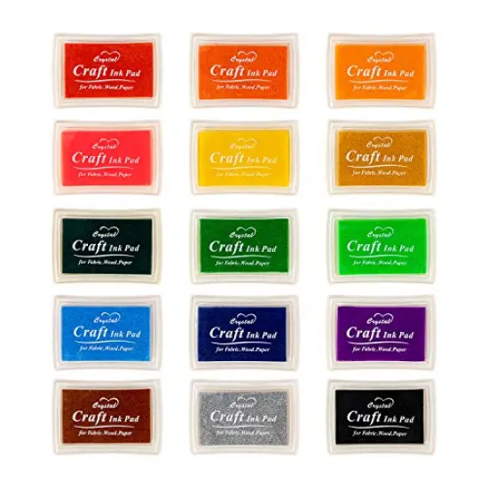 Ink Pad, 15 Colors Finger Washable Stamp Pads for Kids {1}