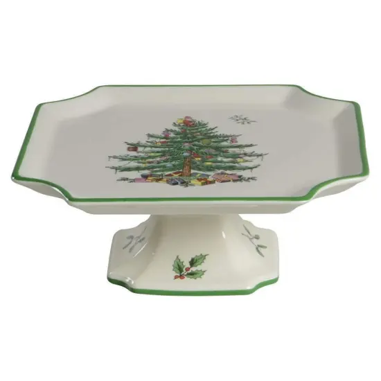 Christmas Tree Fine Porcelain Square Cake Plate {2}