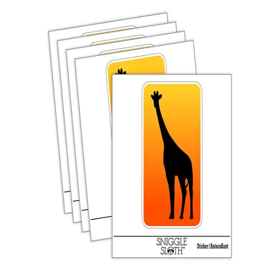 Giraffe Standing Solid Waterproof Vinyl Phone Tablet Laptop Water Bottle Sticker Set - 5 Pack {2}