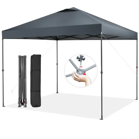 Foldable Outdoor Instant Pop-up Canopy with Carry Bag Grey {1}