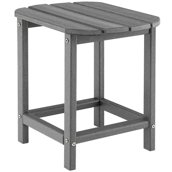 18 Inch Weather Resistant Side Table for Garden Yard Patio Grey {1}