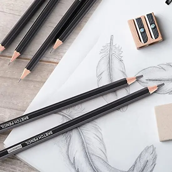 12 Pieces Professional Drawing Sketching Pencil Graphite Pencils(14B - 2H), Ideal for Drawing Art, Sketching, Shading, Artist Pencils for Beginners & Pro Artists {3}