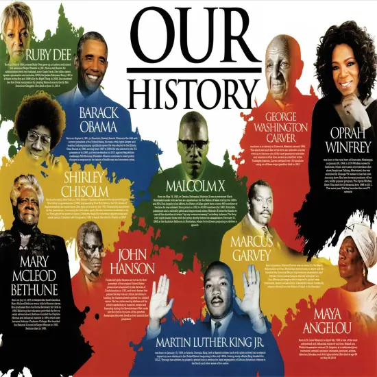 Our Black History Poster African American Classroom Print, 24"x18", Unframed {1}