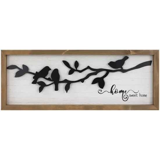 Northlight Home Sweet Home with Bird Silhouettes Wooden Wall Sign - 15" Black {1}