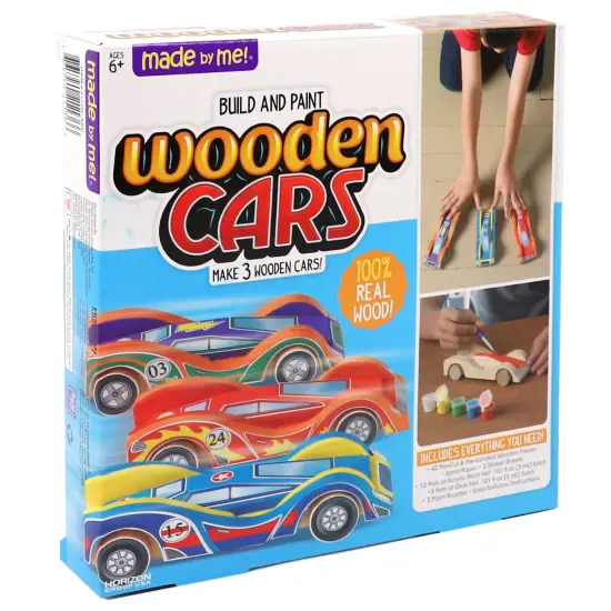 Paint Your Own Wooden Cars - DIY Wood Craft Kit, Easy To Assemble and 3 Race &ndash; Arts Crafts Kit for Kids Ages 6 And Up, Multicolor, Medium {5}